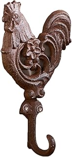 Birsppy Giftcraft 7" Cast Iron Rooster Shaped Wall Hook