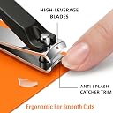 Beauté Secrets Premium Nail Cutter for Men & Women | Stainless Steel Nail Clipper with Magnetic Case | Anti Splash Design | Sharp for Thick Nails, Black gallery image