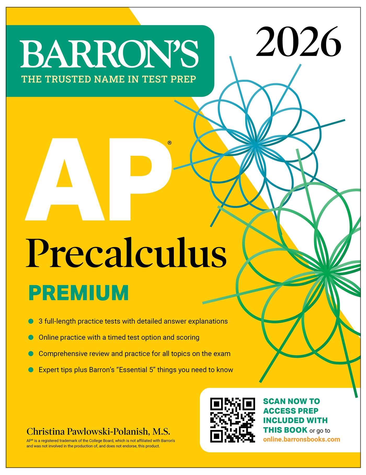 AP Precalculus Premium, 2026: Prep Book with 3 Practice Tests + Comprehensive Review + Online Practice (Barron's AP Prep)