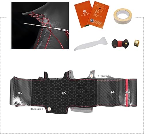 Miniatura 61 de MEWANT Hand Stitched Car Steering Wheel Wrap Cover for Ford F-150 2021-2023 / F-150 Lightning 2022-2023 Steering Wheel Accessories