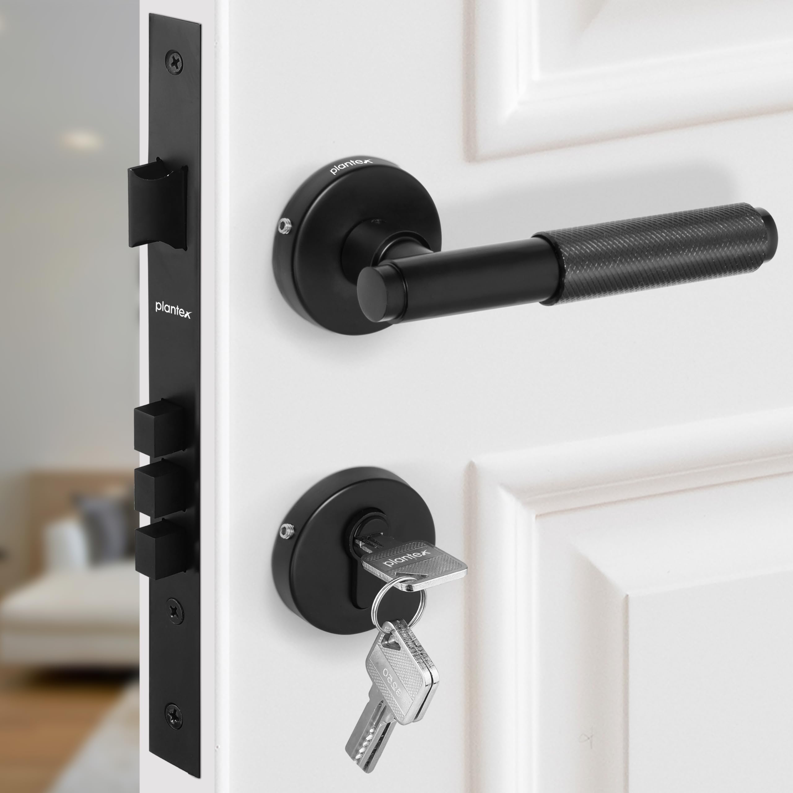 Plantex Heavy Duty Door Lock – Bathroom Door Lock/Mortise Keyless Handle Set for Home/Bathroom/Store Room/Balcony/Office with Baby Latch (603 - Brass Antique) — Amazon image 11