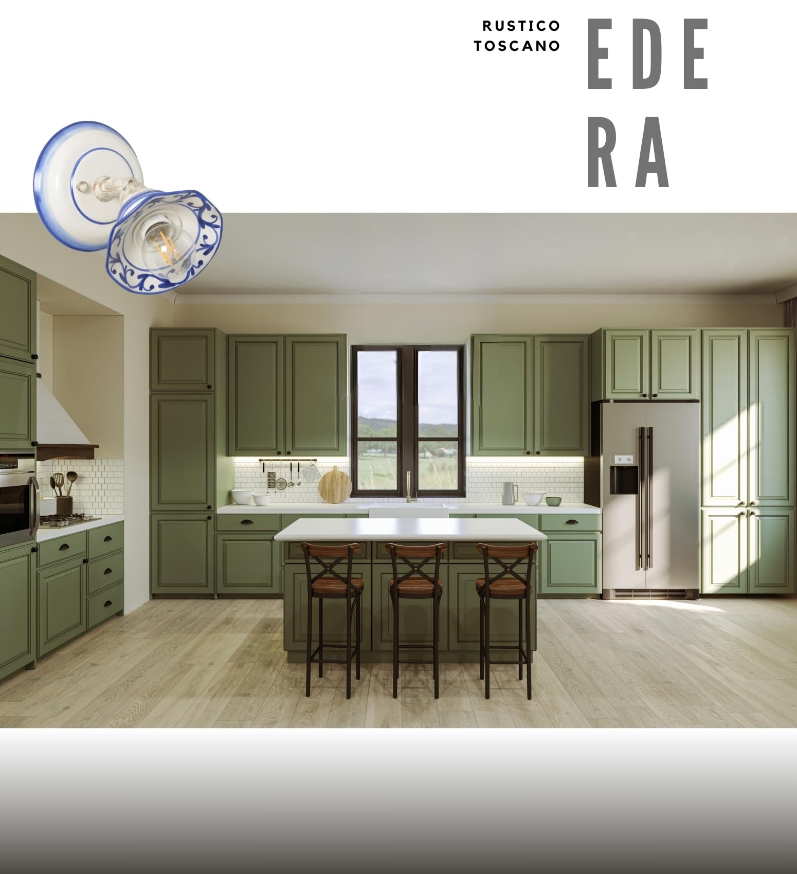 VANNI LAMPADARI - Applique da Parete Interno Edera - Lampada da Parete Orientabile con Snodo- in Ceramica Decorata a Mano - Applique Camera da Letto - Bagno - Cucina – Soggiorno, Blu
