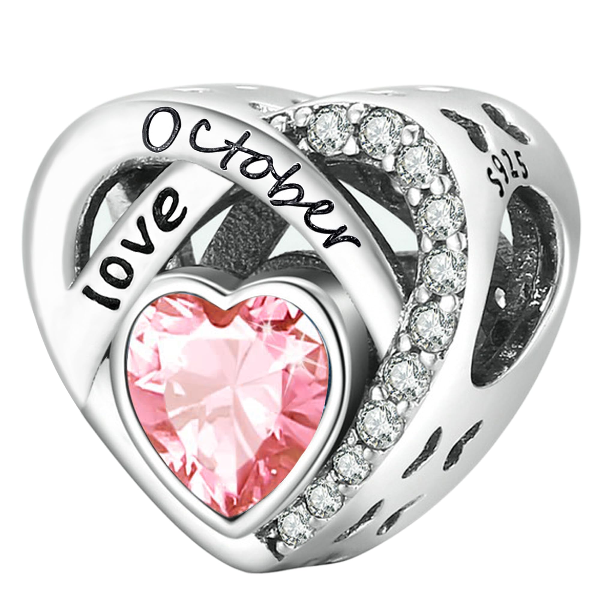 Birthstone Charm Fit for Pandora Charms Bracelets Angel Wing Bead Charms for Bracelets and Necklaces Birthday Gifts