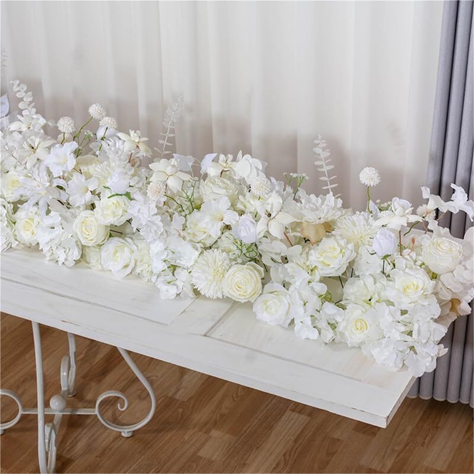 Guirnaldas Y Arreglos Florales Artificiales En Tonos Rosa Pálido Centros De Mesa For Bodas Recepciones Y Banquetes(B)