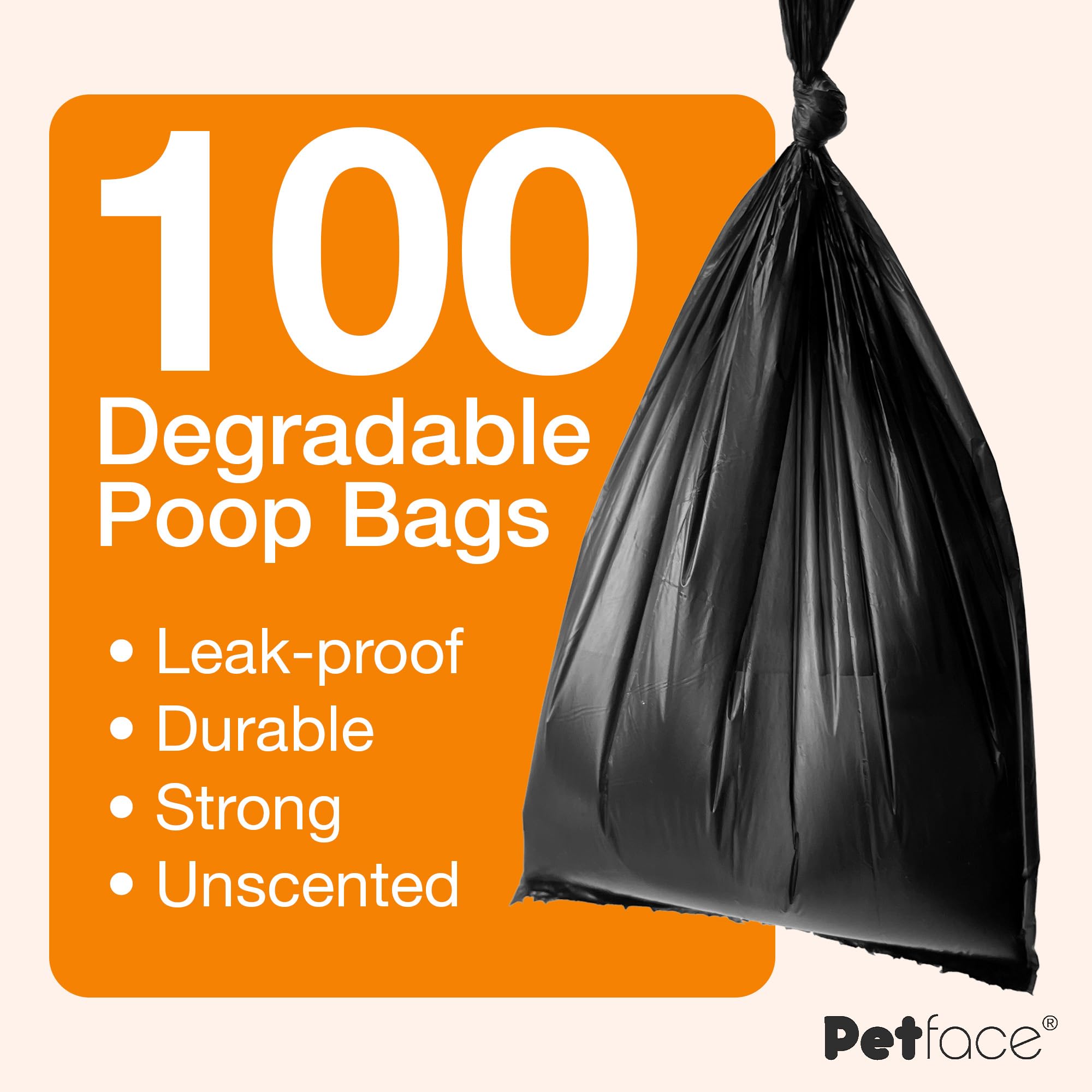 Petface No Mess Degradable Poop Bags With Tie Handles (Pack of 100) - 5
