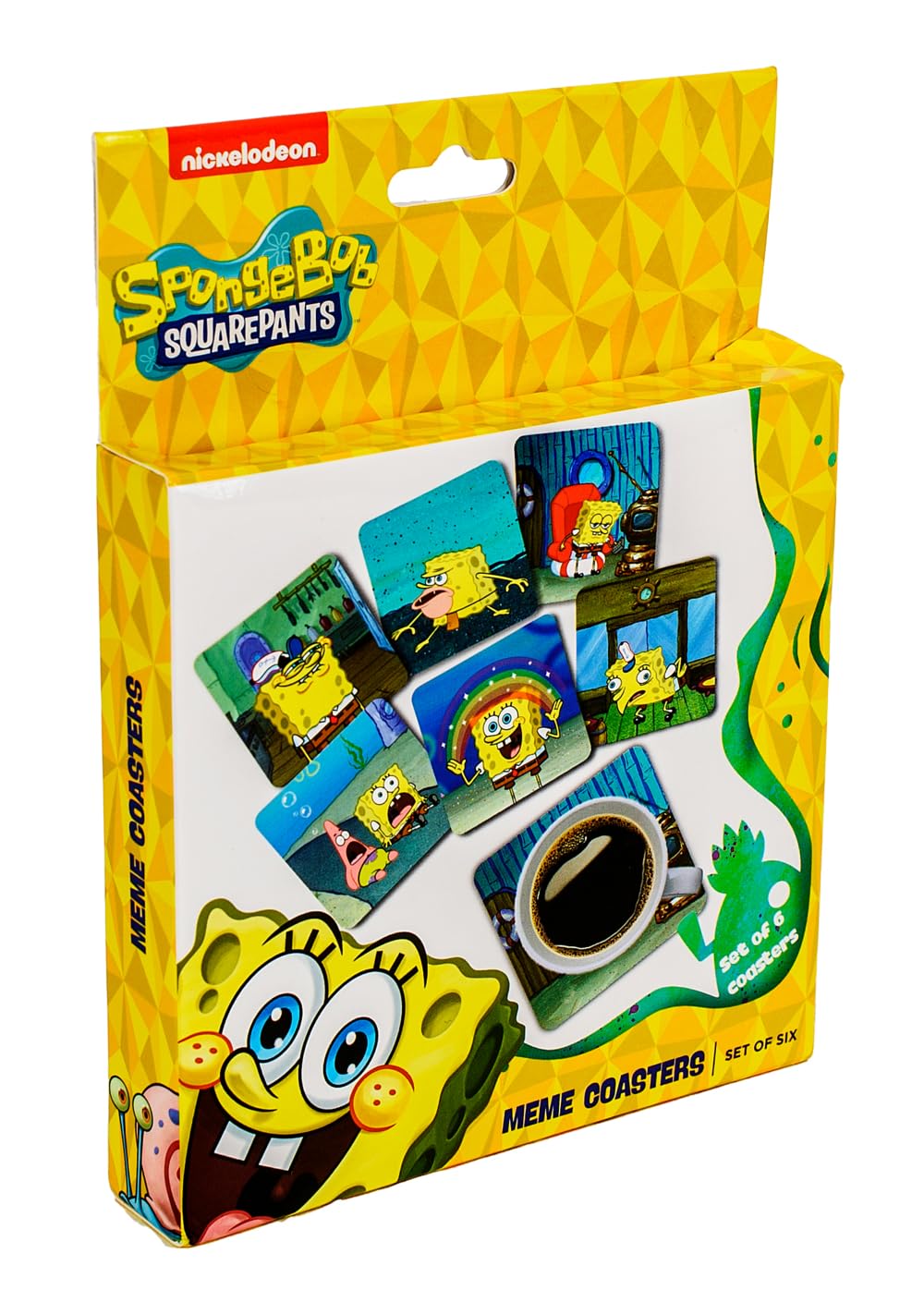 SpongeBob SquarePants Meme Coasters Set – Fun and Quirky Drink Coasters with Iconic Memes – Perfect for Fans, Game Rooms, and Gifts for Teens & Adults – Unique SpongeBob Decor