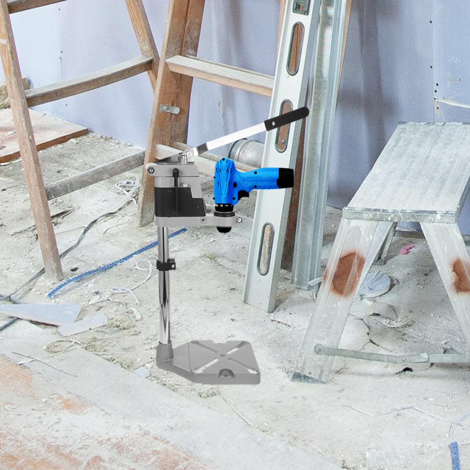 Gadpiparty Supporto Per Trapano Elettrico Con Base Ghisa Stativo Per Trapano Manuale Accessorio Da Officina Per Forature Precise e Stabili