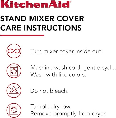 Vista 20 de KITCHENAID Funda ajustable para batidora de pie inclinable con bolsillo de almacenamiento, acolchada 100% algodón, 14.4 x 18 x 10 pulgadas, rayas