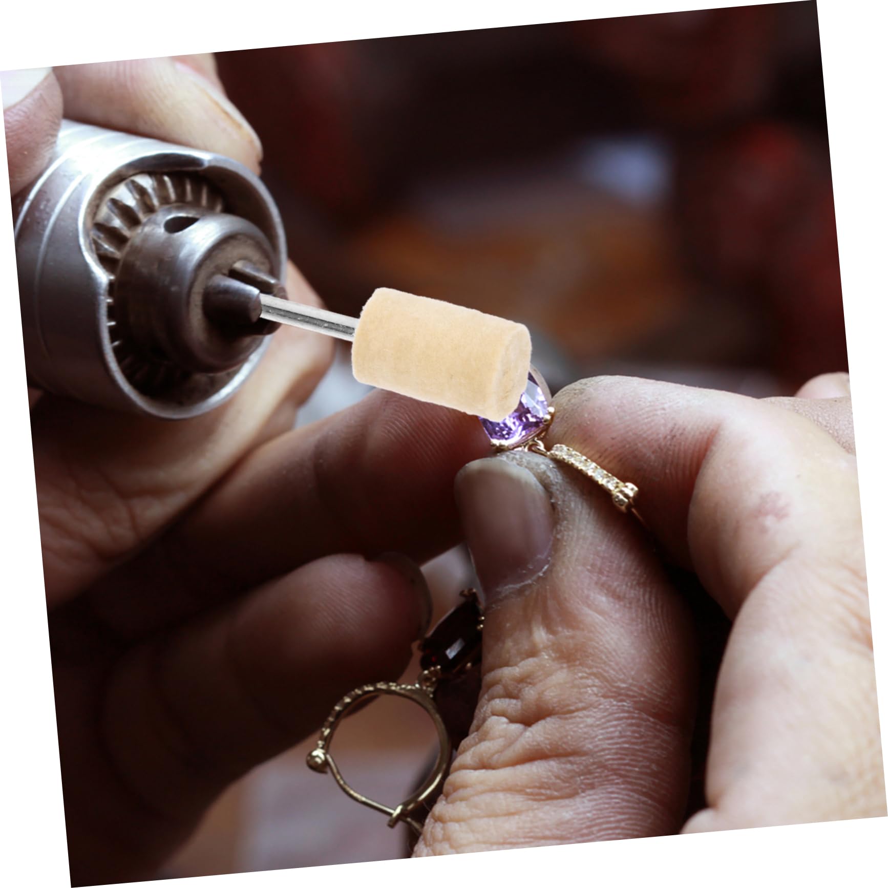 Unomor 12pcs Wool Felt Grinding Heads Polishing Wheel Tool for Efficient and Polishing of Jewelry and Plastics Wool Material with Shank