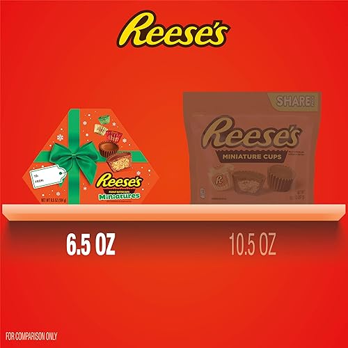 Vista 16 de REESE'S - Tazas miniatura de chocolate con leche y mantequilla de maní, bolsa de dulces de Navidad, 9.9 onzas
