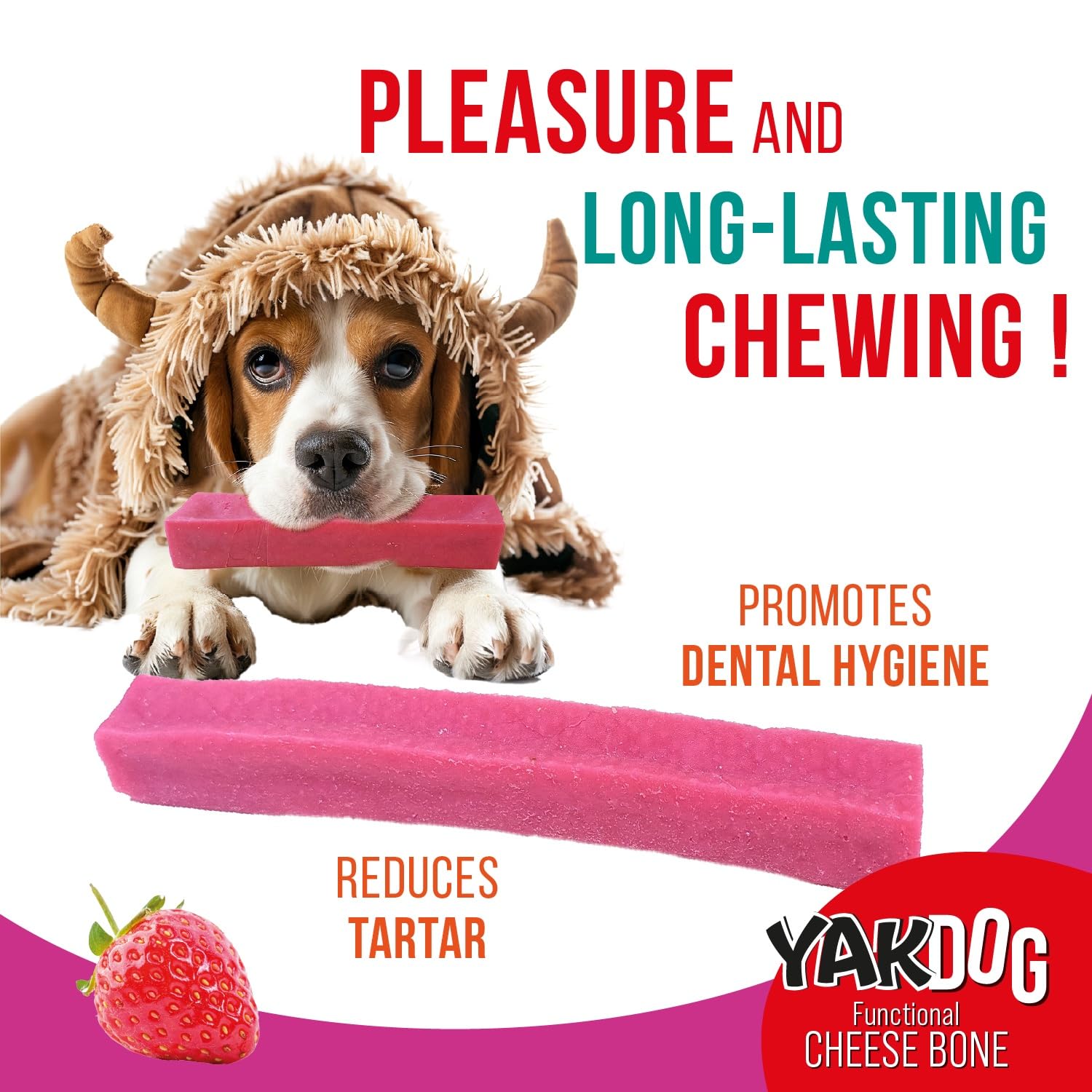 YAKDOG, Cheese Sticks for Dogs, Strawberries, Long-lasting Chewable Treats, 100% Natural, Traditional Himalayan Recipe - Image 4