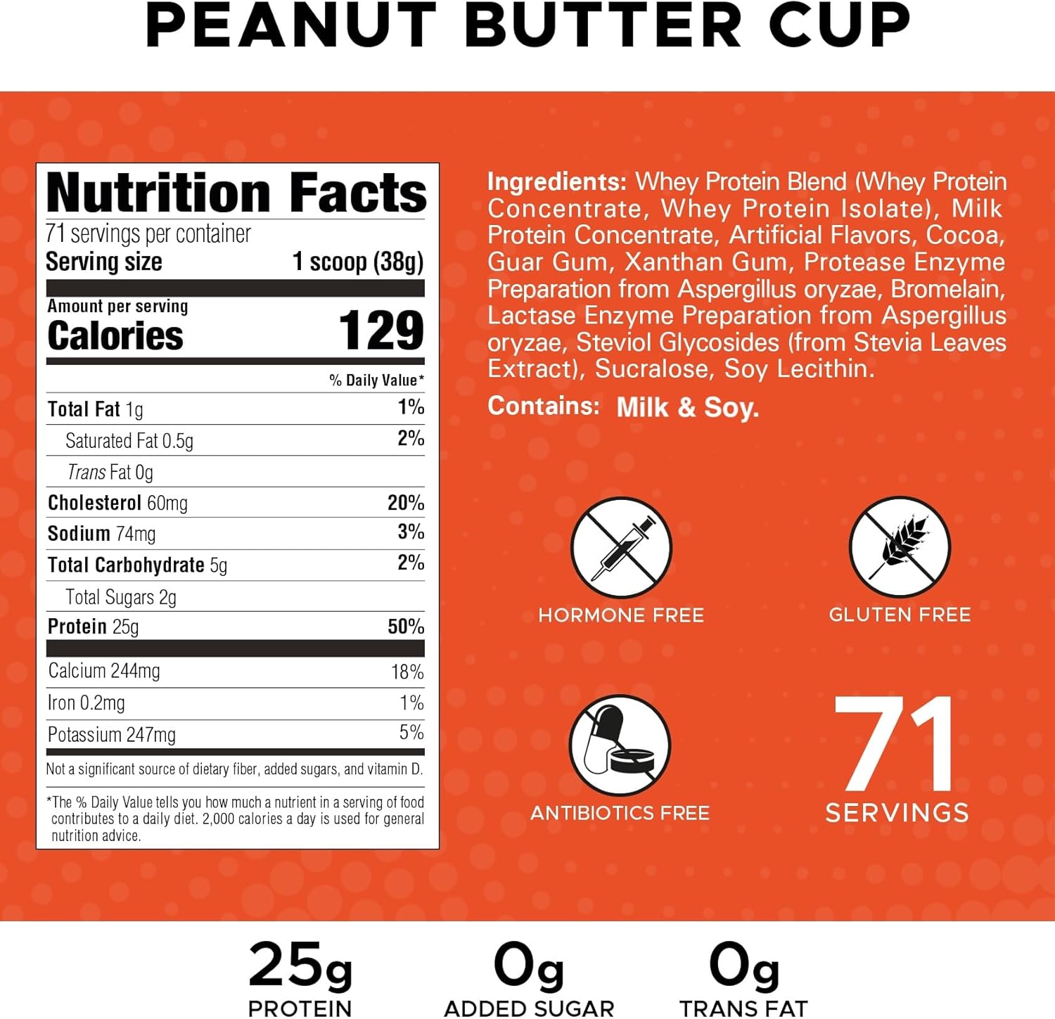 Revolution Nutrition, High Whey, Protein Powder 6LB, Whey Isolate, Gluten Free, Lean Muscle Mass for Men & Women, 25g of Protein Per Scoop, 2.7kg, 73 Servings (Peanut Butter Cup, 6 Pound)