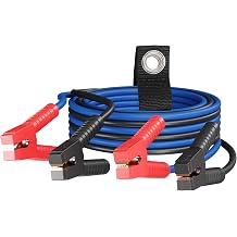 HiFind 4 Gauge Jumper Cables 12 FT for Car Battery, 4 AWG Heavy Duty Long Automotive Booster Wire, 600 Amp Emergency Starting Cable for Cars SUV Truck Vans RV With Alligator Clamps, Carrying Strap