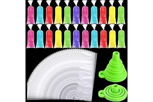 Boao Ice Pop Bags - 240 Disposable Plastic Treat Pouches with Silicone Funnel