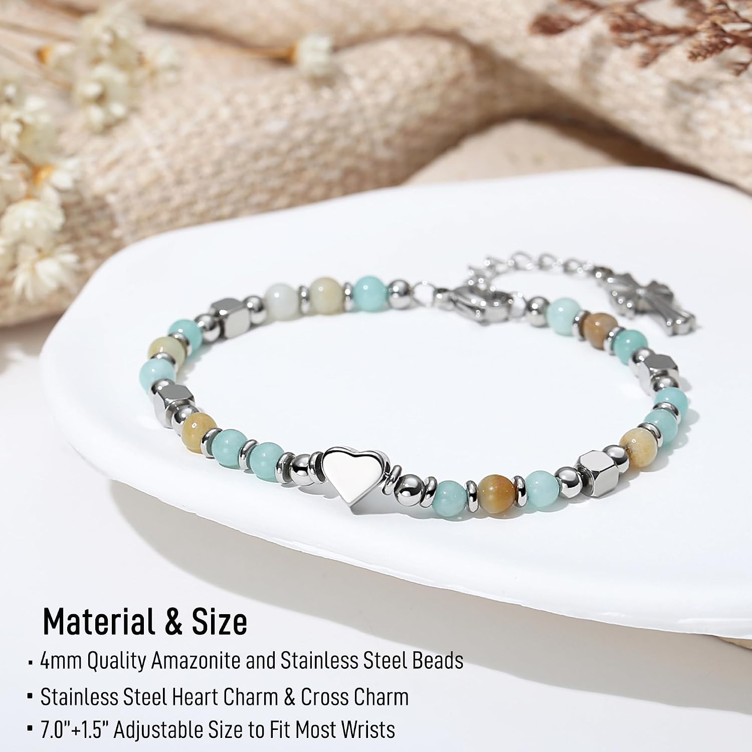 TONY & SANDY Christian Gifts for Women, Religious Cross Bracelet Faith Jewelry, Confirmation Baptism Christmas Birthday Gifts for Women, Unique Gifts for Teens Girls Kids Adults