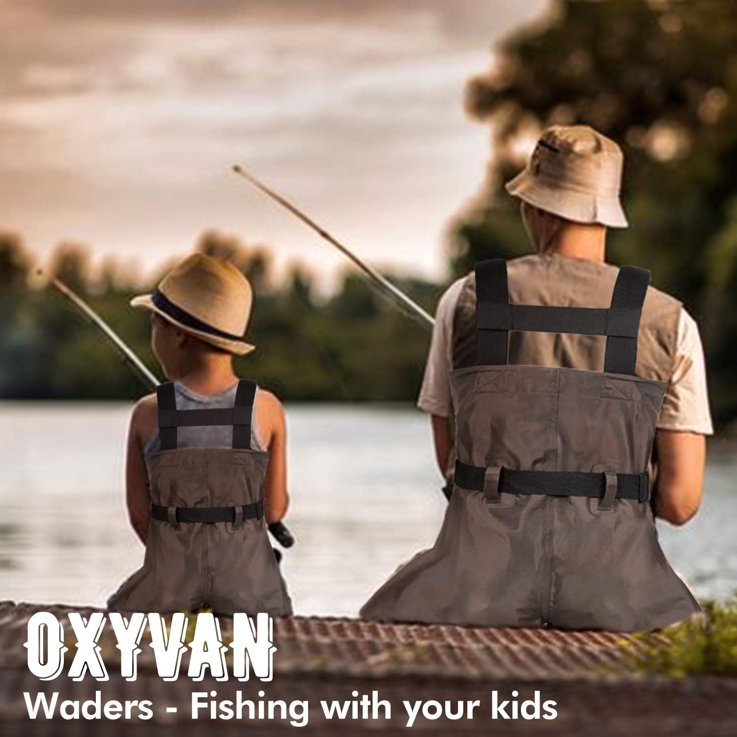 OXYVAN Chest Fishing Waders for Kids, Waterproof Lightweight Youth Waders with Boots, Nylon/PVC Toddler Waders with Boot Hanger for Fishing & Hunting : Sports & Outdoors