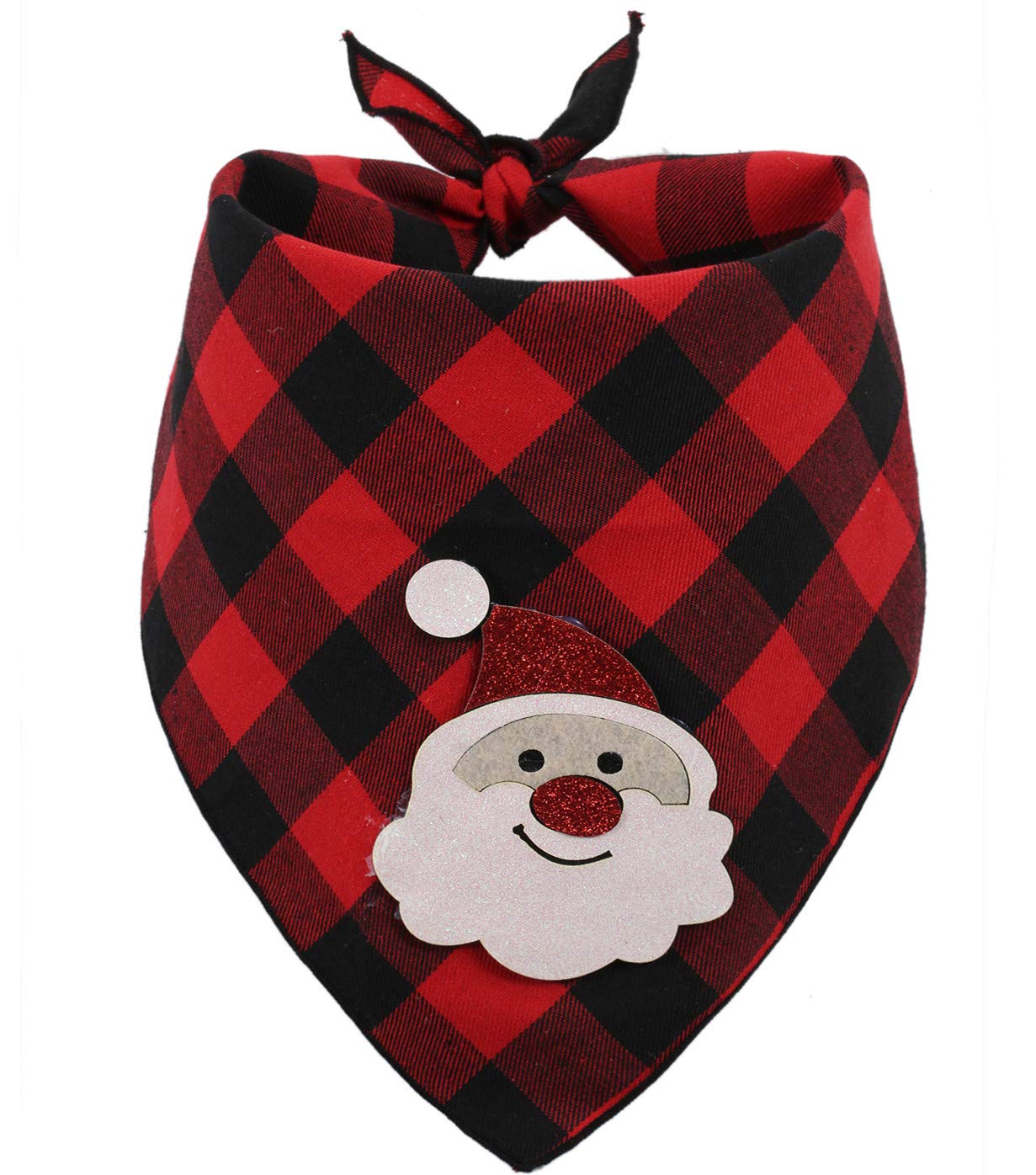 BoomBone - Bandana de Navidad con apliques de Papá Noel, bufanda navideña para perros