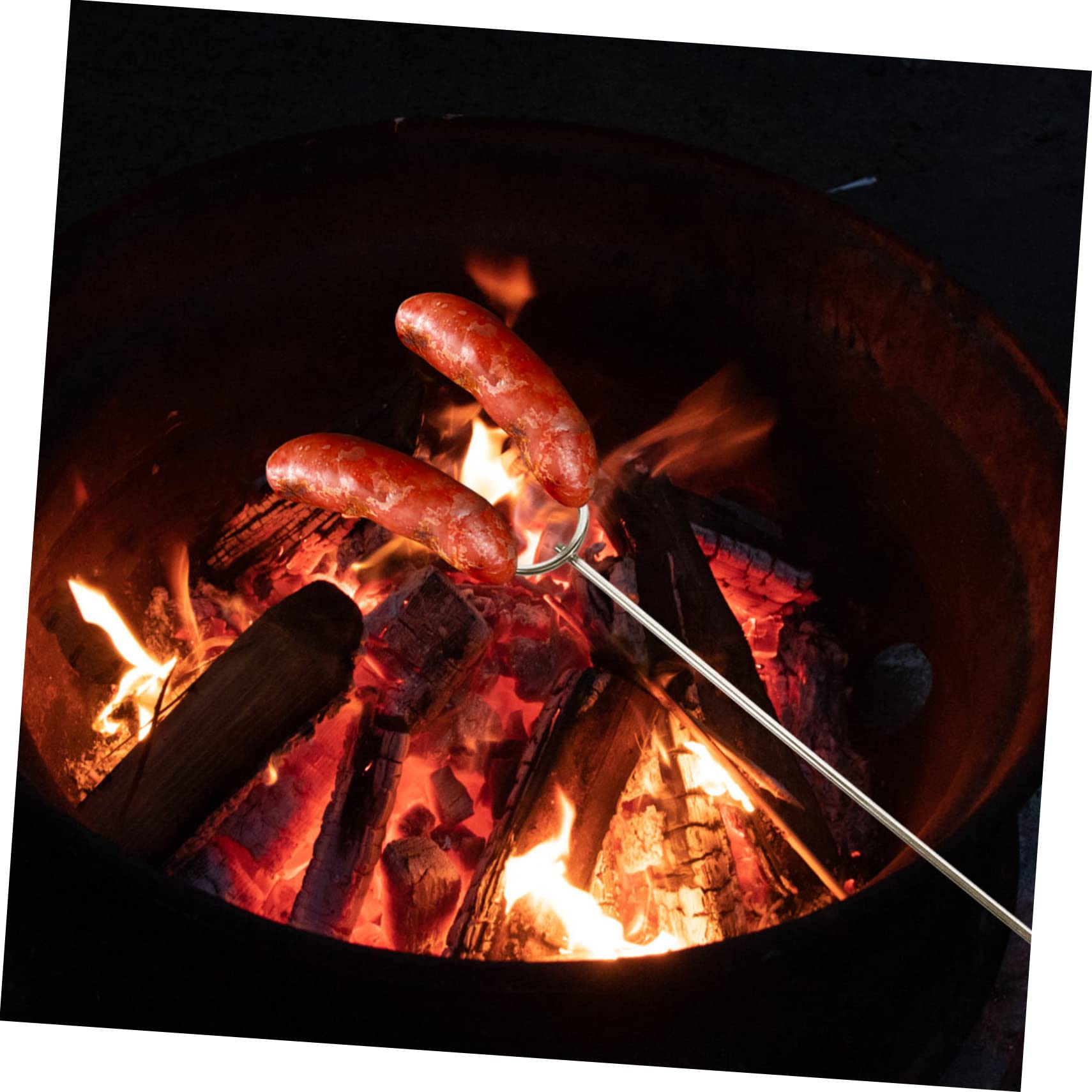 4-teiliges Barbecue-Schild, Grill-Tranchiergabel, Metallspieße, BBQ-Kabob-Sticks, Lagerfeuergabel, Marshmallow, Braten von Gänsen, Outdoor-Kegerator-Spieß für Fleisch, Werkzeug, Edelstahl, Mehrzweck
