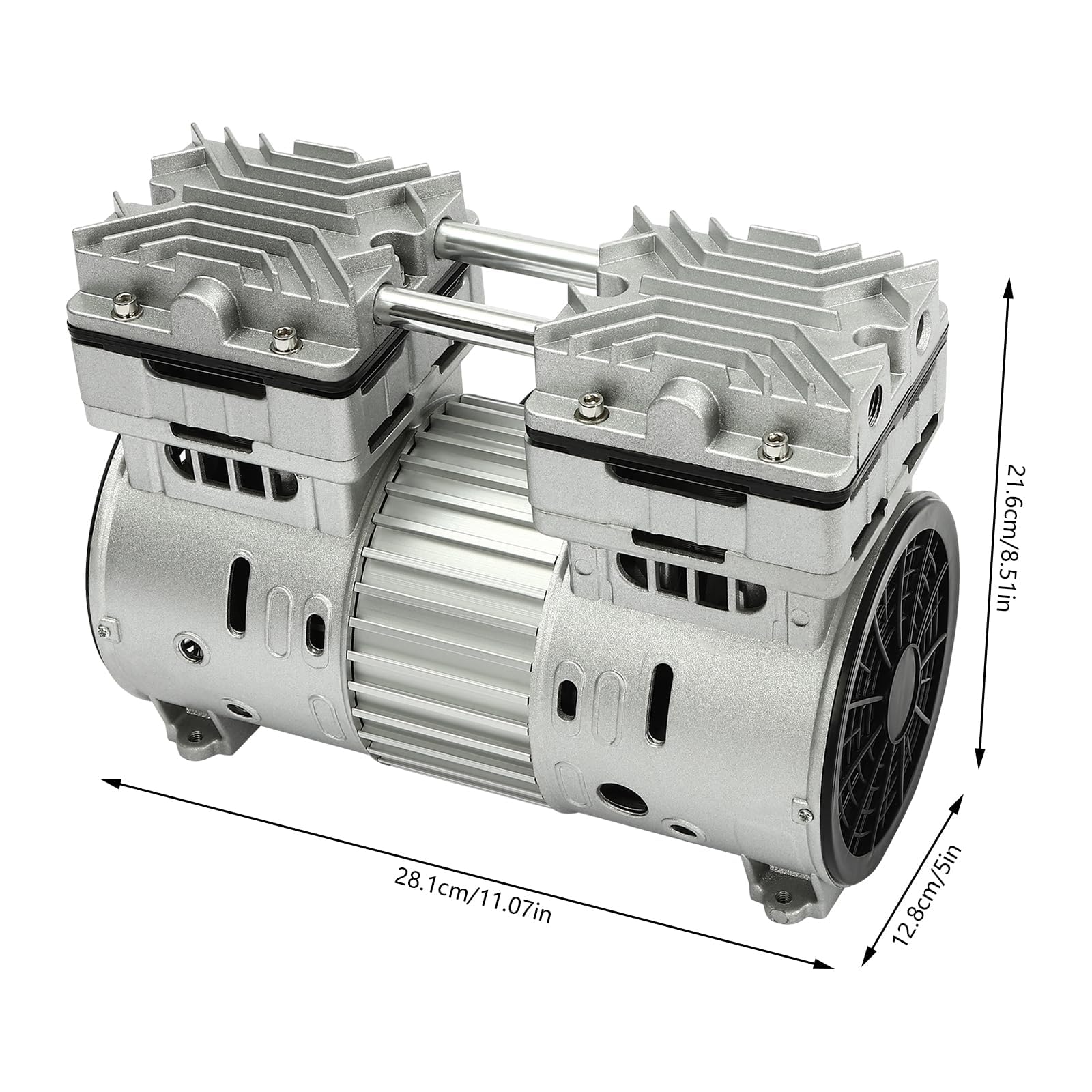 Bomba de vacío sin aceite, 220 V, 800 W, sin aceite, silencioso, bomba de aire de laboratorio, bomba de vacío de vacío, bomba de compresor sin aceite, 8 bar