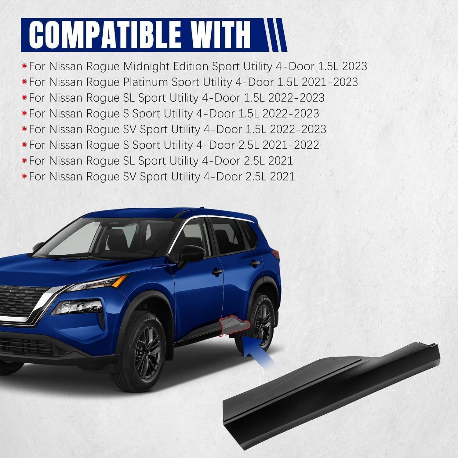 Rear Left Lower Door Trim Molding,for Nissan Rogue 2021 2022 2023,LH Driver Side Door Protector Panel Cover Strip, for 828716RR0A 82871-6RR0A