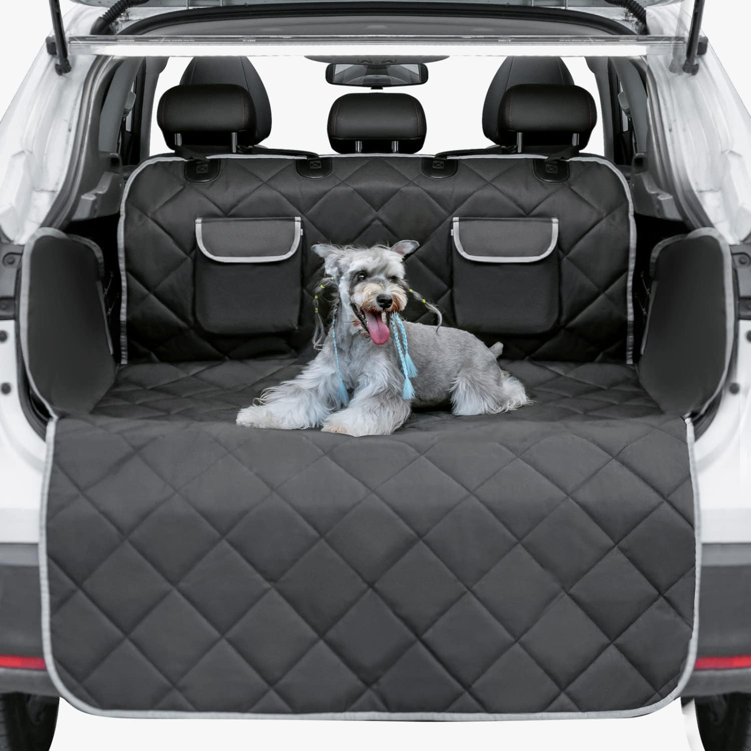 Nobleza Cargo Liner for Dogs, Nonslip Waterproof Dog Car Cover for SUV with Bumper Flaps and Storage Pockets, Universal Washable Pet…