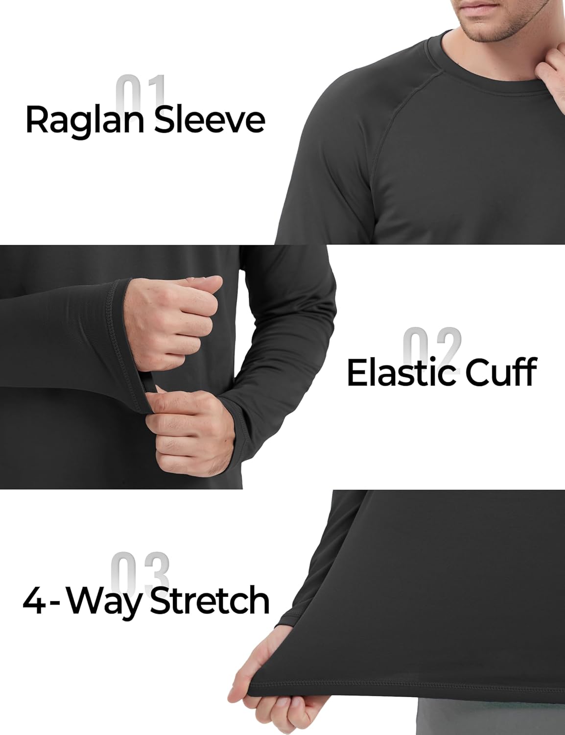 Boladeci Men's Thermal Underwear Tops Fleece Lined Base Layer Long Sleeve Shirts for Cold Weather - Image 4