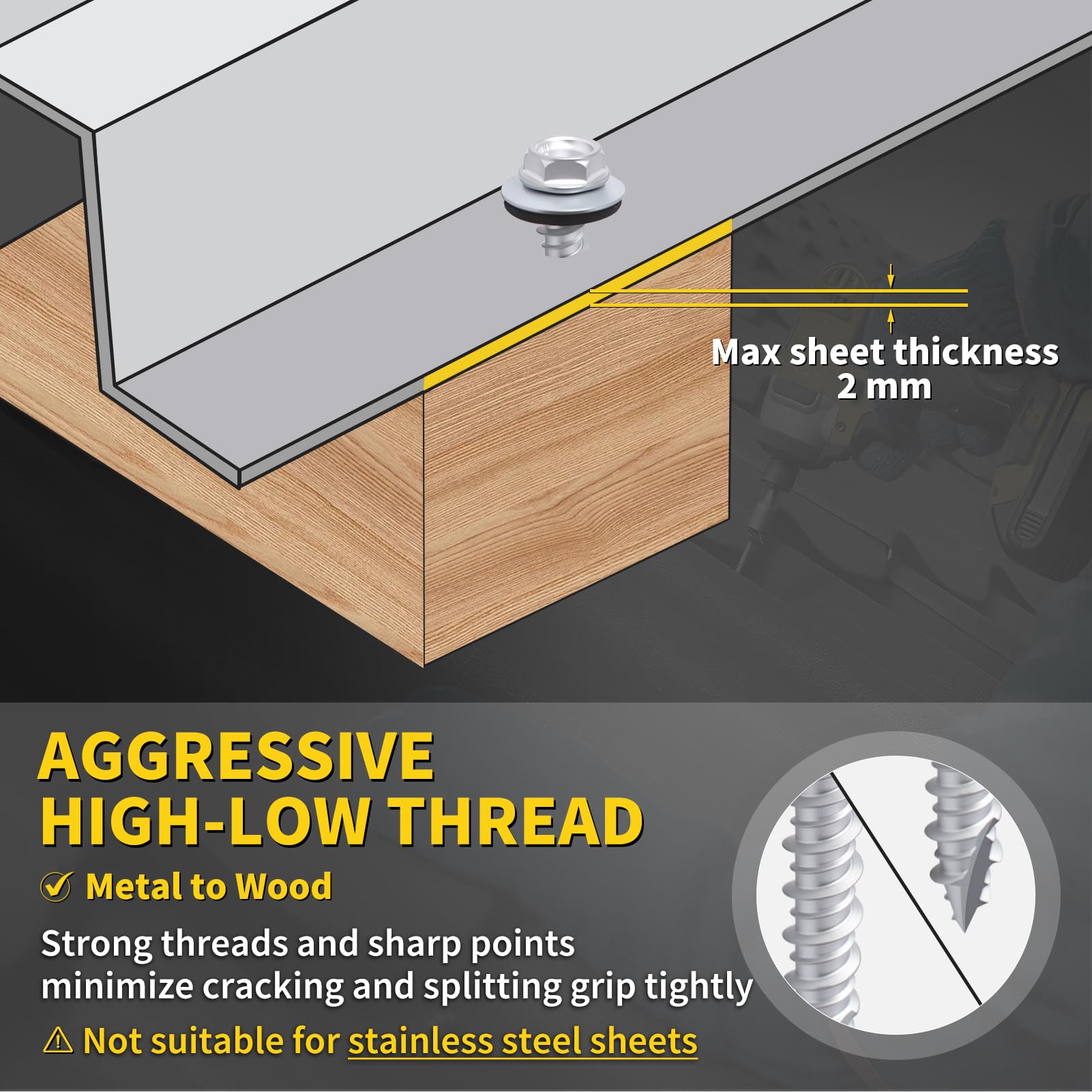 FIXLINK Metal Roofing Screws - 300 PCS -2