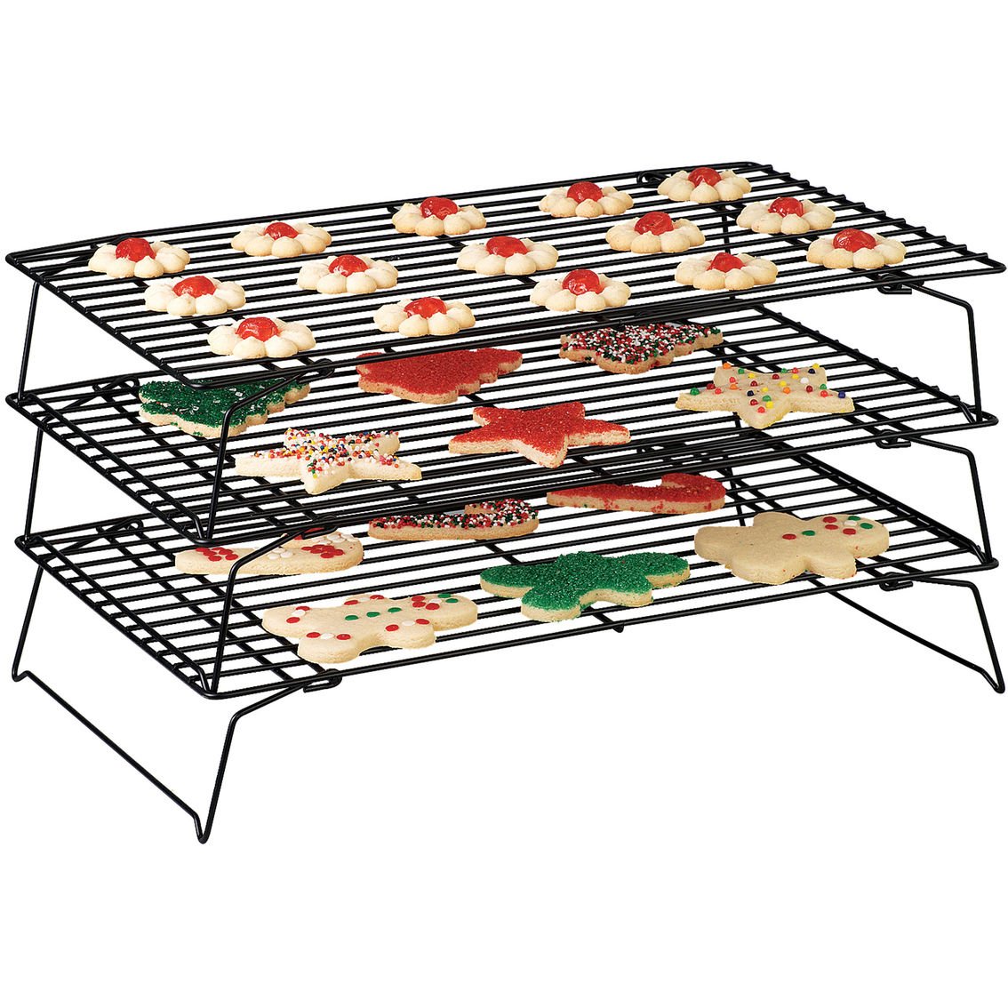 Top Home Solutions 3 Tier Stackable Cooling Baking Cake Biscuit Tray Rack Space Saving Cake Stand
