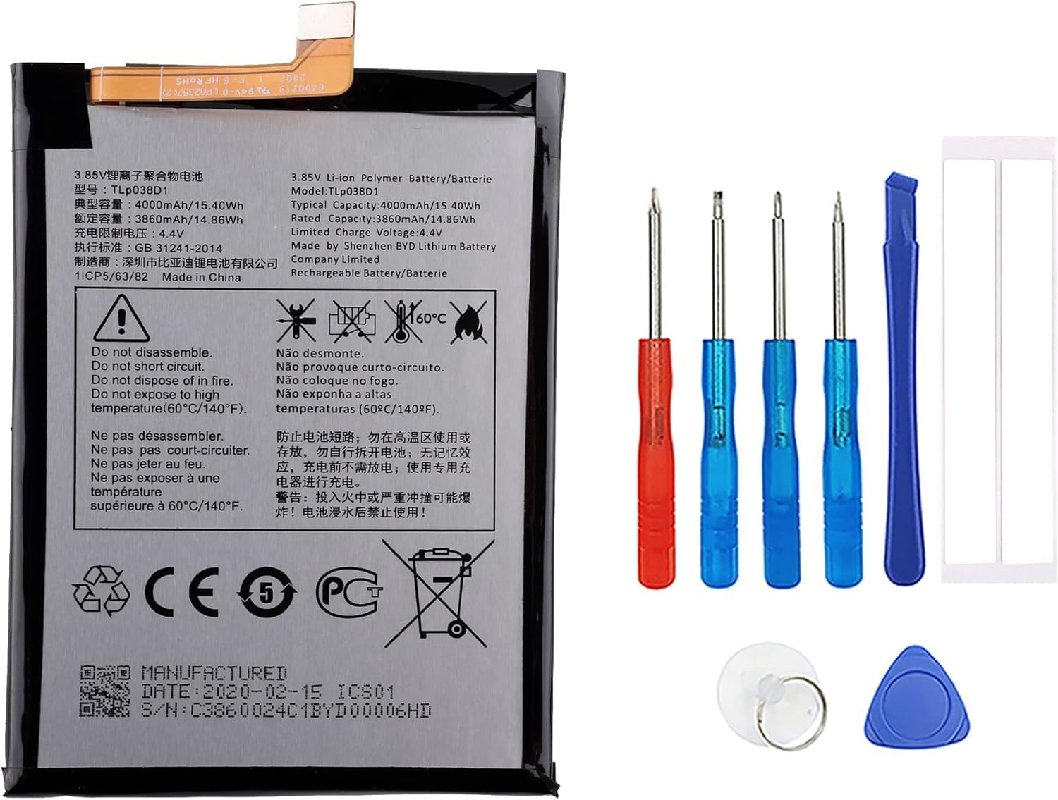 SWARK New Rechargeable Battery TLP038D1/TLP038D7 Compatible with TCL10L T770H T770B TCL10 Lite 1s 2020 with Tools