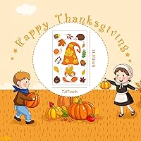 Vista 6 de 133 calcomanías de pared de otoño, calcomanías de pared de Acción de Gracias, decoración de otoño, gnomos, hojas de arce, calabaza, camión, pavo