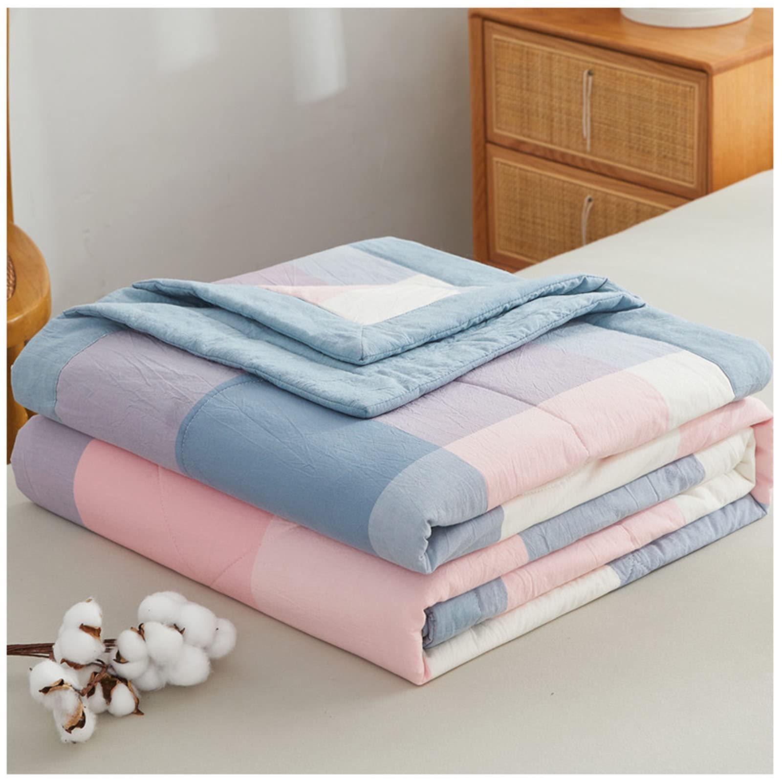 TOULIVER Sommer Bettdecke 100% Baumwolle – Hypoallergen, Atmungsaktiv, 150x200 Cm, In Mehreren Farben