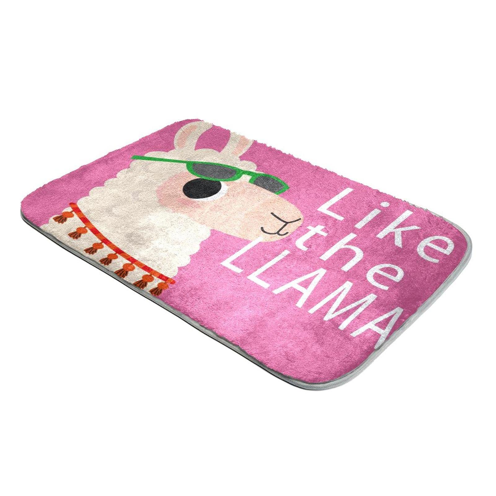 Tapis à poils longs rose motif alpaga en fausse fourrure pour chambre d'enfant