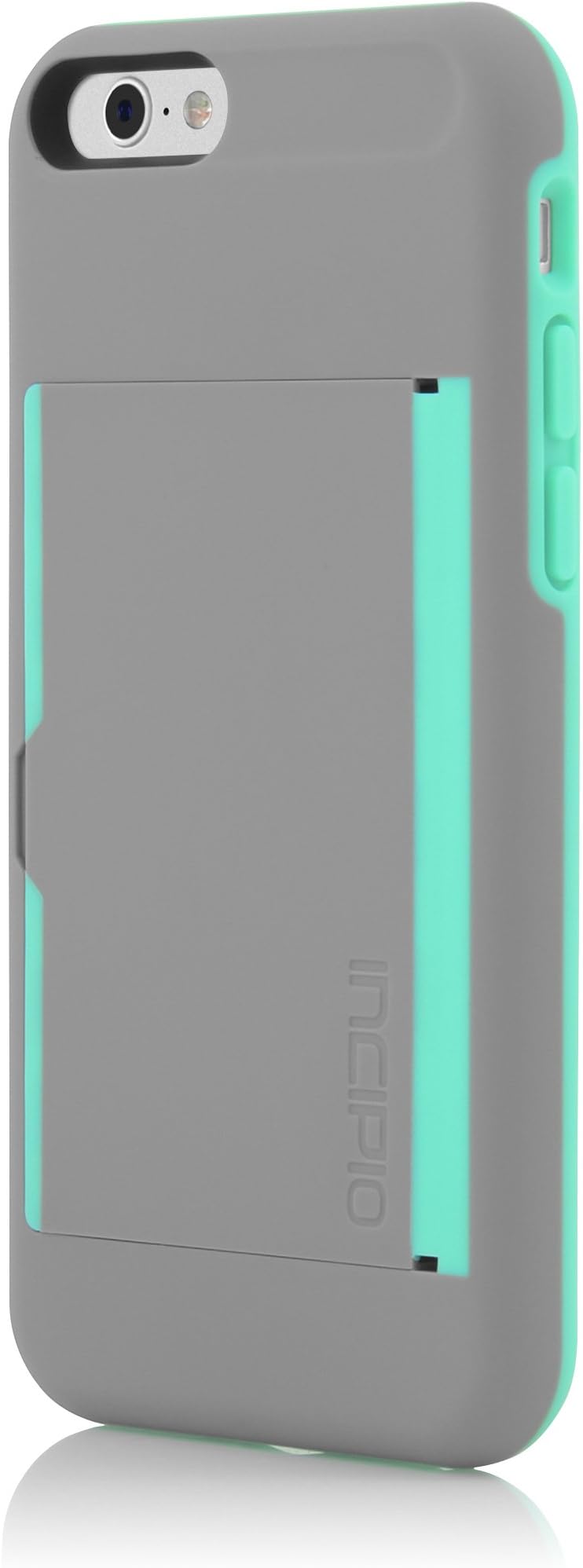 Incipio IPH-1185-GRYTEAL iPhone 6S Case, Stowaway [Kickstand][Credit Card] Wallet Cover fits Both Apple iPhone 6, iPhone 6S - Gray/Teal