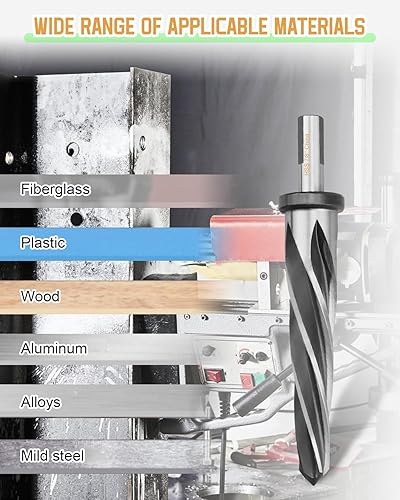 Vista 23 de 3/4 "Puente de taladro/Broca escariadora de construcción con vástago de 1/2" HSS Herramienta de broca de escariador para acero Metal Madera Aleación