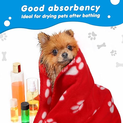 Miniatura 7 de Chumia 28 mantas para cachorros, manta pequeña de forro polar para cachorros, perros, gatitos, gatos, mascotas, suave y cálida con estampado de