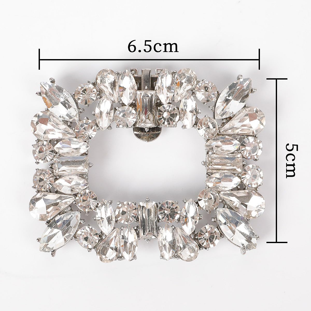 TRIXES Clips plateados para zapatos con imitación de diamantes, clips de cristal para zapatos de tacón, pack de 2