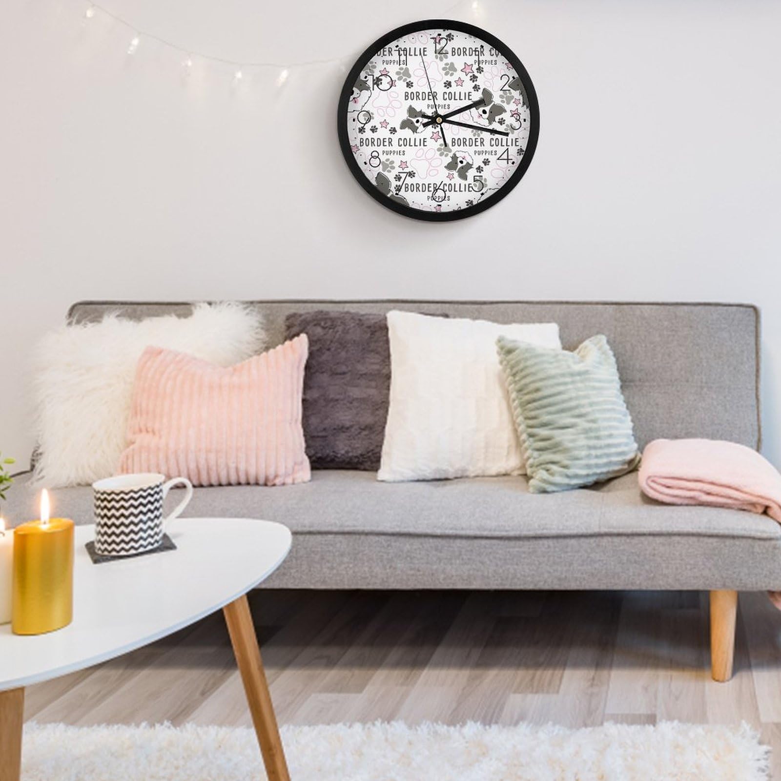 Amazon.co.jp: ボーダーコリー 犬柄 壁掛け時計 かけ時計 置き時計