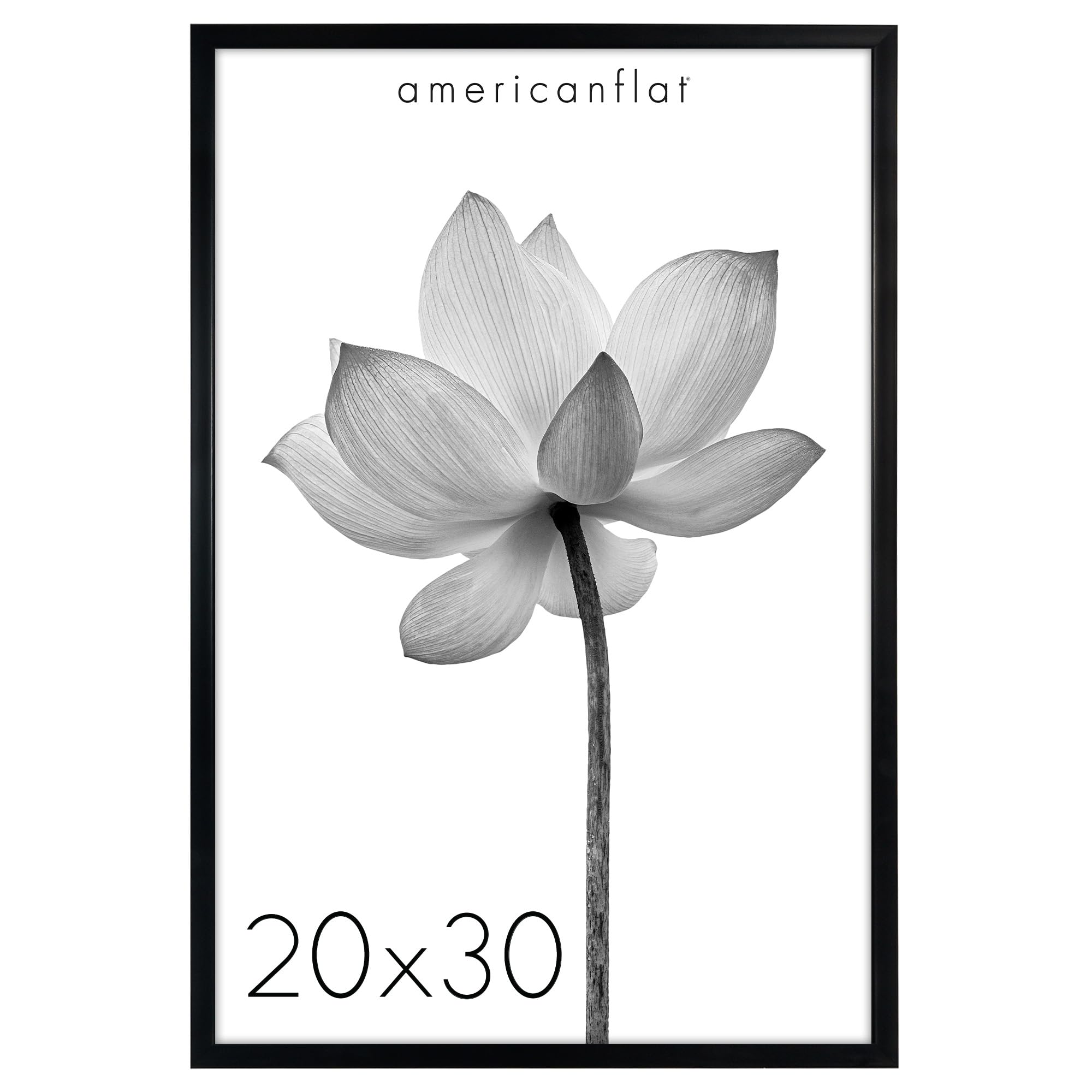 Americanflat 20x30 Poster Frame in Black - Deep Molding Frame with Plexiglass Cover and Hanging Hardware Included for Wall Display