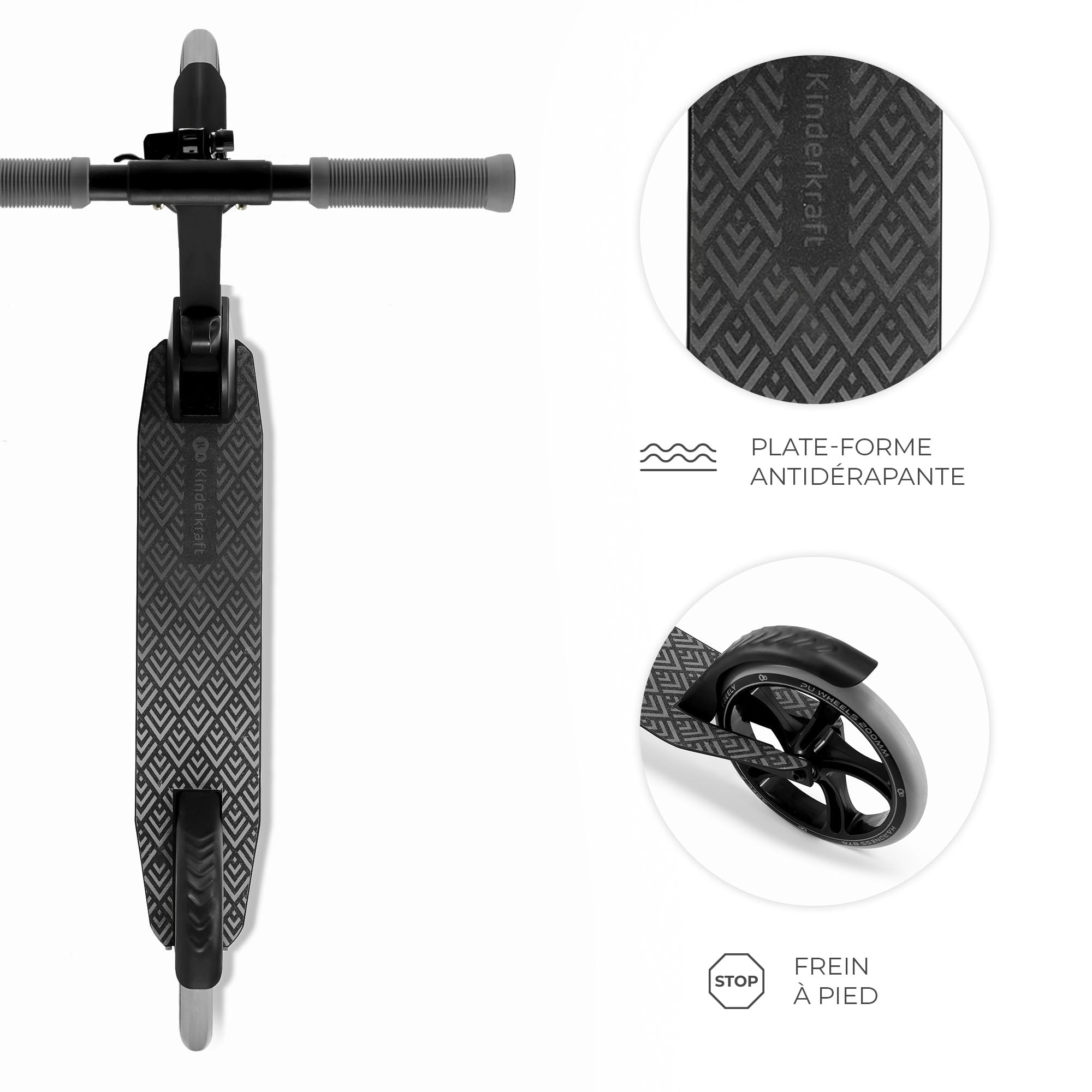 Kinderkraft Freely Trottinette pour Enfants à partir de 3 Ans, jusqu'à 100 kg, Pliage Rapide, Roues en polypropylène