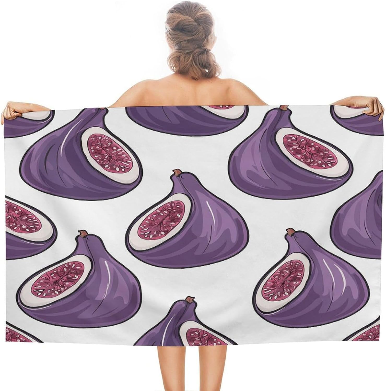 Swimming Towel, Fig Art Pattern Printed Fashion Towel,Portable Towel,Durable Towel