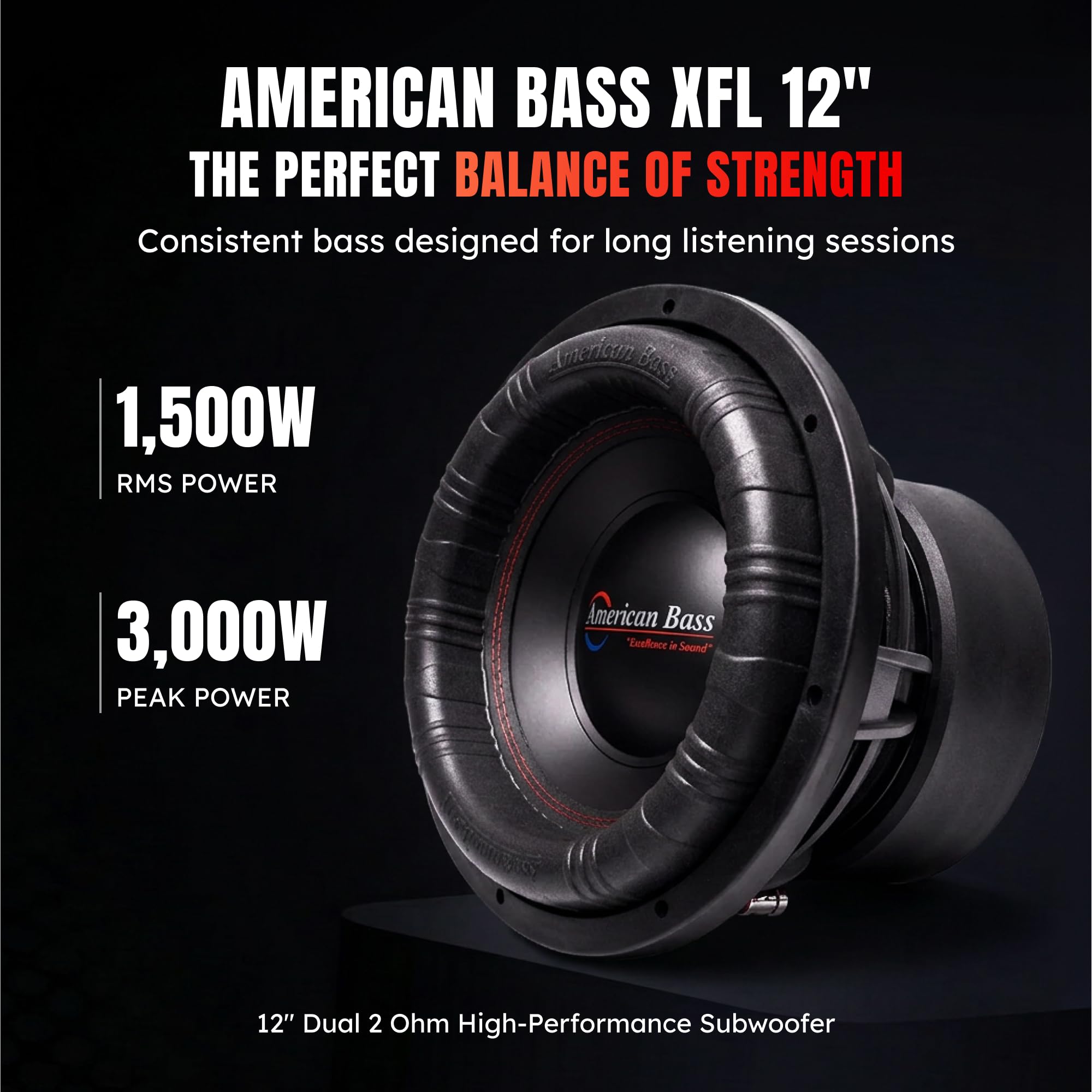 Amazon.co.jp: American Bass XFL 12インチ カーサブウーファー – 2