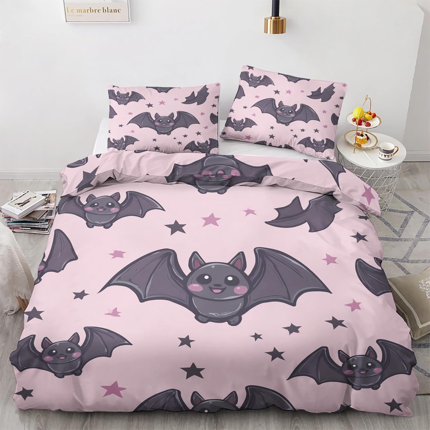 Housse de couette 200x200 microfibre 3d parure de lit zippée