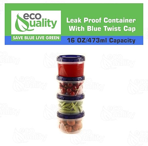 Miniatura 4 de [Paquete de 10] Contenedores de almacenamiento con tapa giratoria de 16 onzas, recipientes herméticos de plástico reutilizables para almacenamiento