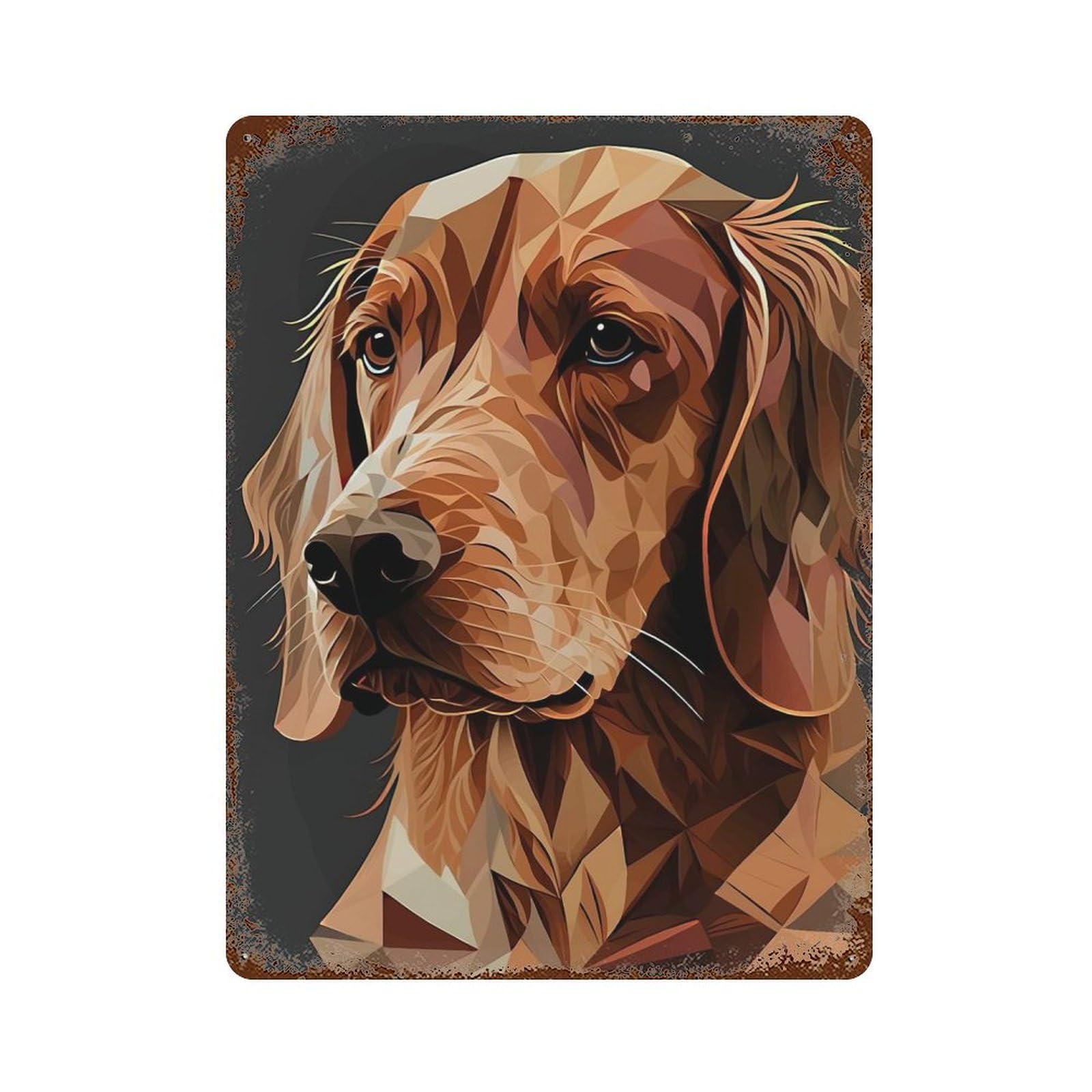 Golden Retriever Dog Rust Effect Tin Sign 15.7"x11.8", for Bistro, Counter And Cafe Decor, Decorative Metal Wall Art