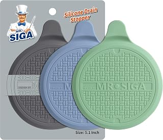 MR.SIGA Silicone Bathtub Stopper 5.1" Drain Plug for Sink, Shower, Tub - 3 Pack with Suction Cup, Leak-Proof Seal