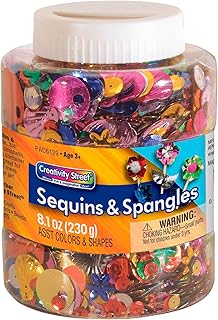 Creativity Street Sequins & Spangles Jar, Assorted Colors and Sizes, 230 Grams