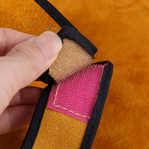 Miniatura 4 de Máscara de soldadura de cuero, casco transpirable de calor de soldadura de visión grande con lente, para soldadura por arco soldador máscara de