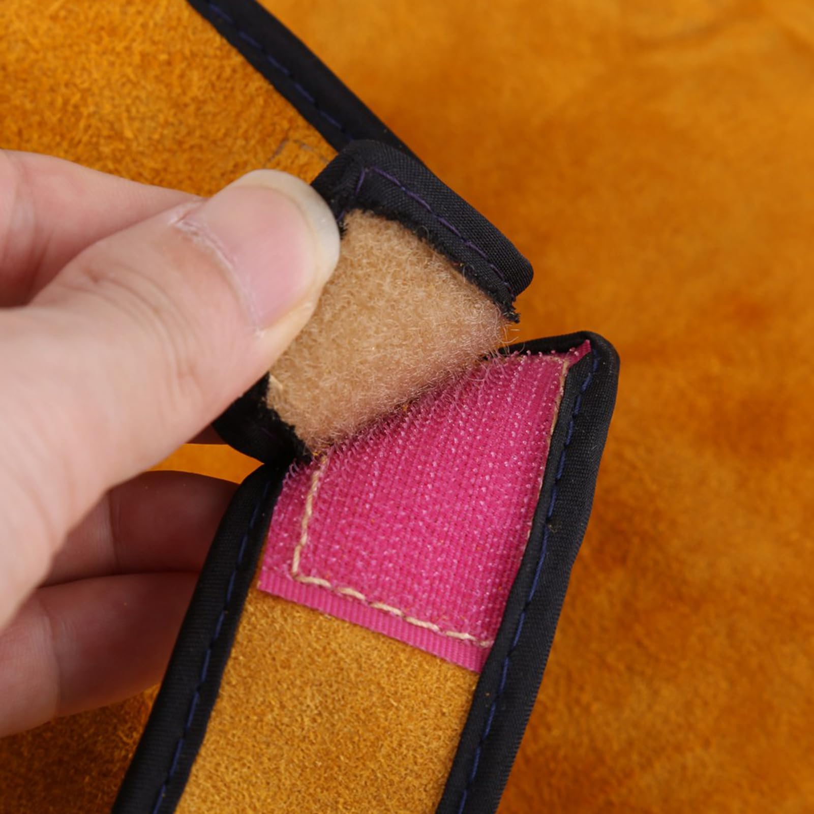 Generic Máscara Facial de Cuero para Soldar, Duradera, a Prueba de Calor, Absorción del Sudor, Máscara de Protección para Casco de Soldadura Transpirable con Tapa Abierta, Gancho