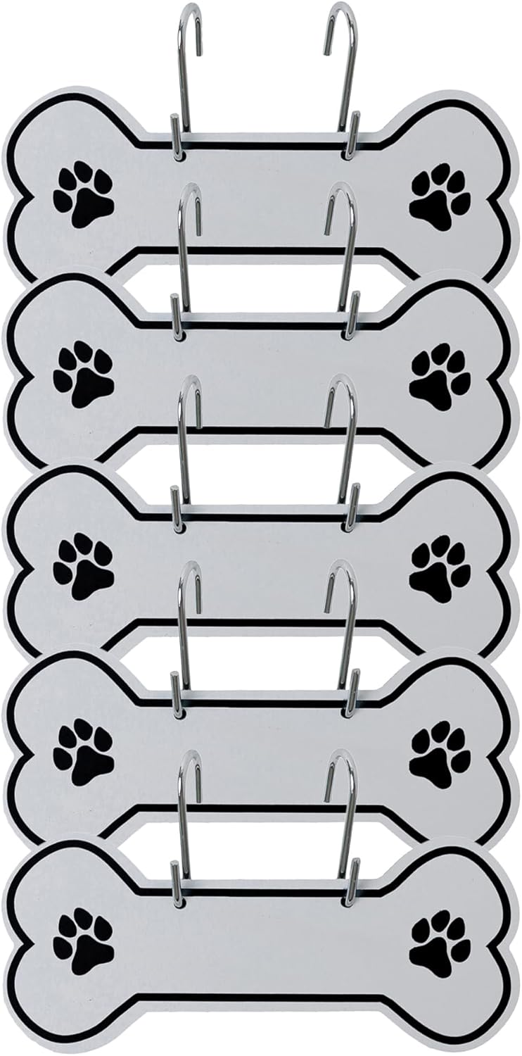 Noble Heritage Aluminum Writable Dog Bone Crate Tag - Reusable Dry-Erase Kennel Nameplate for Pets | Durable Aluminum with S-Hook | USA Made | Cage ID Tag for Daycares & Shelters | Black | 5 Pack