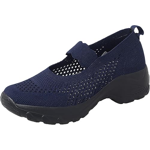 【Fast Delivery】 Bump Toe Women Sneakers Slip On Wide Slip On Breathe Mesh Walking Shoes Women Fashion Sneakers Comfort Flat Loafers Canvas Tennis Shoe Round Toe Shoes Loafers